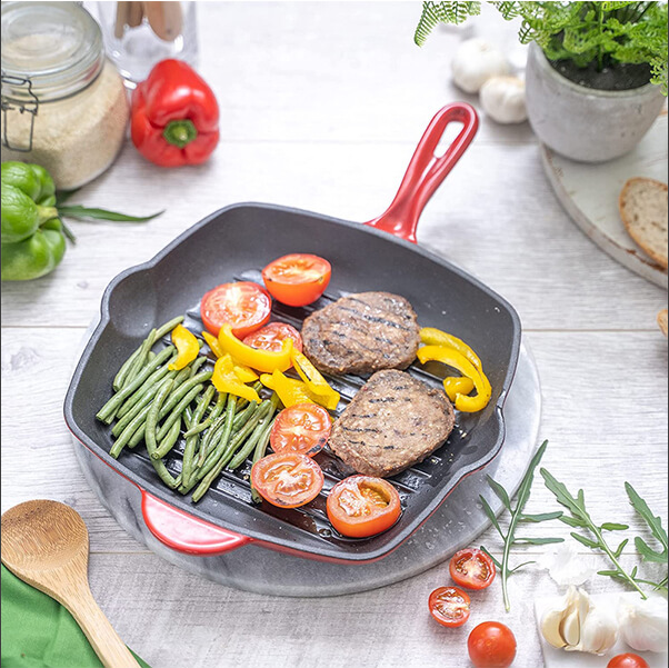 Enameled cast iron grill pan sales